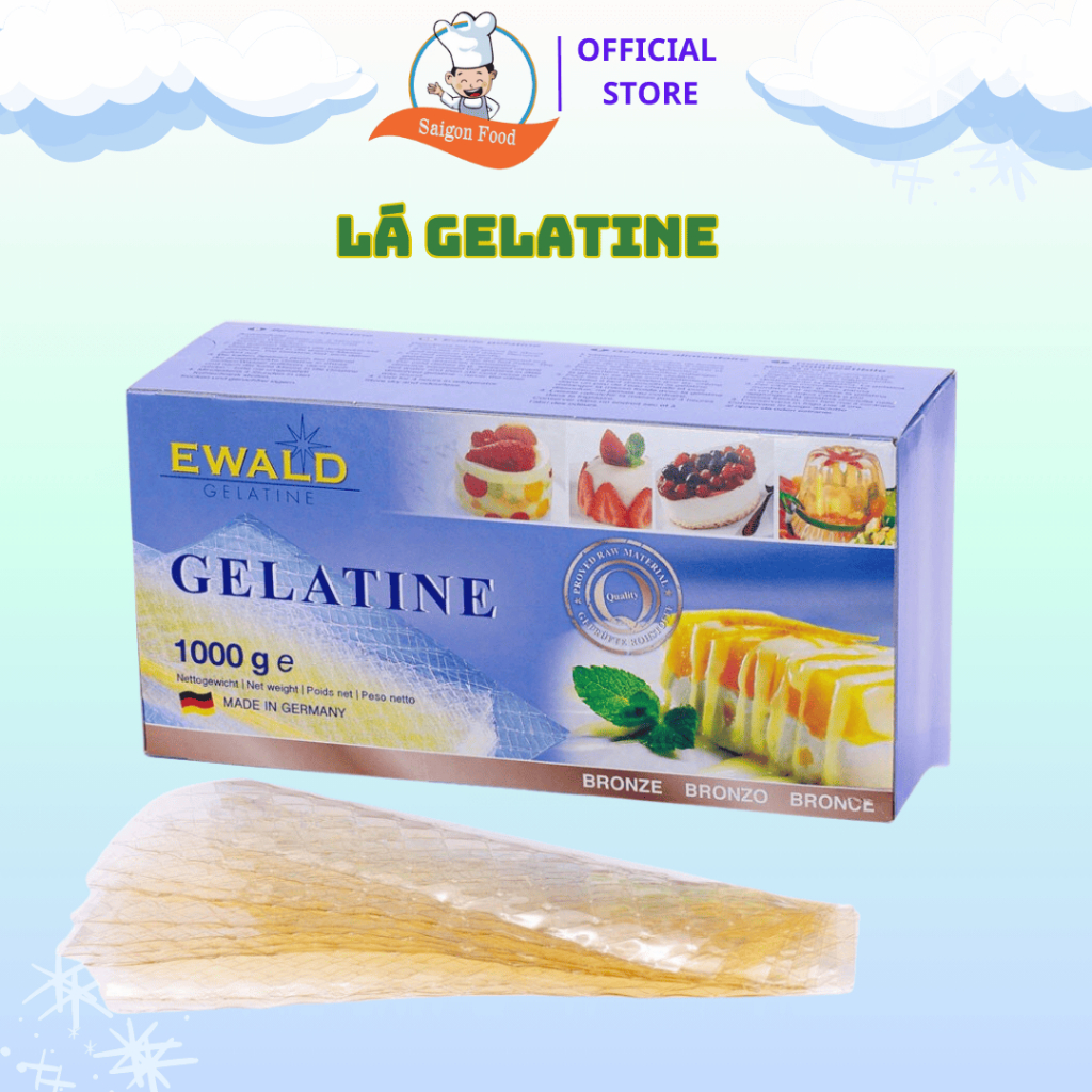 10 lá gelatine (làm bánh, kẹo)