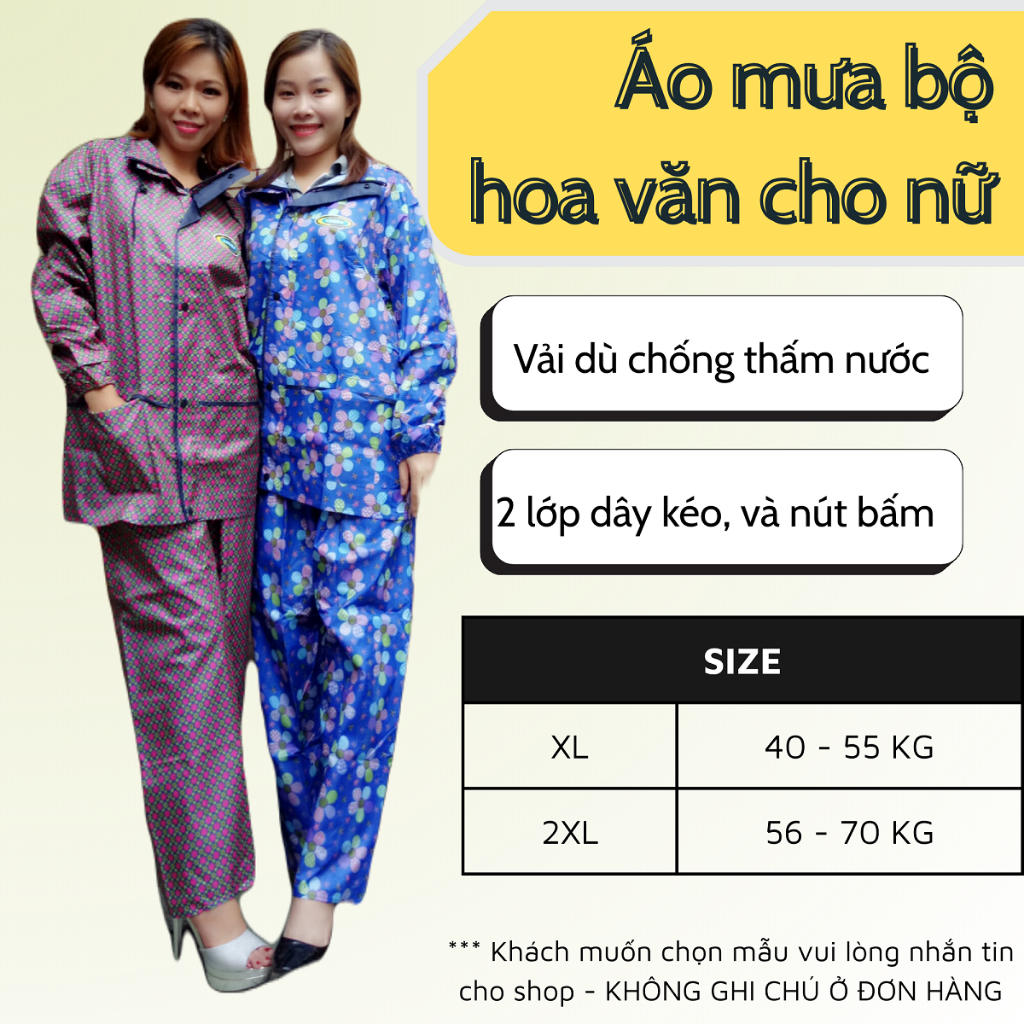 ÁO mưa bộ siêu bền cho nữ
