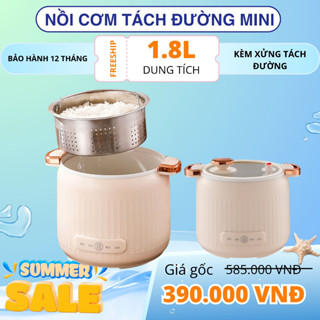 Nồi cơm điện tách đường 1.8L kèm xửng hấp đa chức năng nấu như nồi áp suất màn hình cảm ứng cực dễ dùng nồi áp suất mini