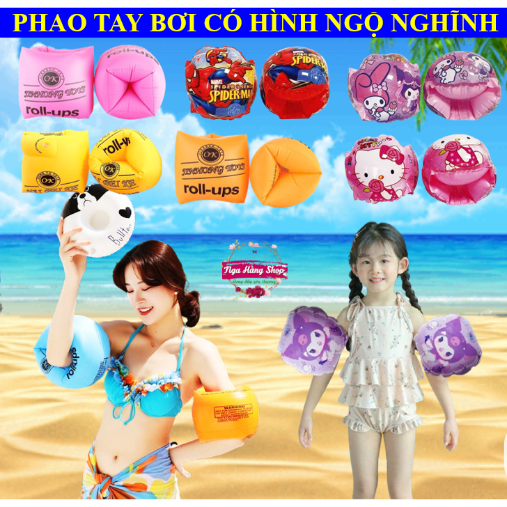Sỉ set 2 chiếc phao tay có hình ngộ nghĩnh cho bé và người lớn có đủ màu dễ dàng sử dụng, phao tay tập bơi trẻ em
