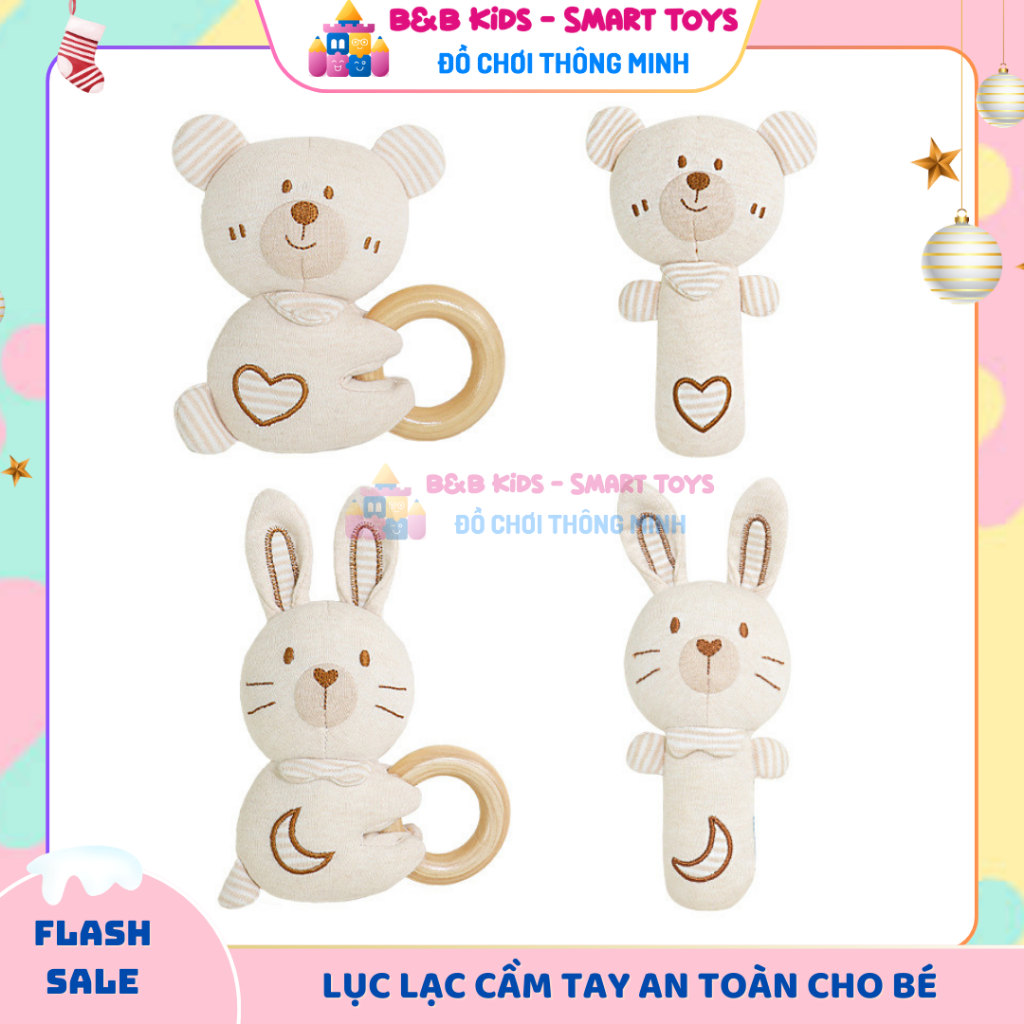 Đồ chơi lục lạc cầm tay xúc xắc có chuông Kakiblin cực xinh xắn và an toàn cho bé