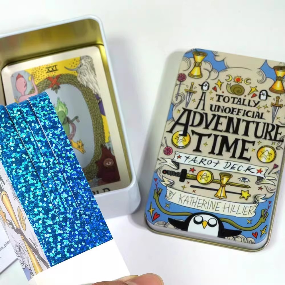 Bộ bài Adventure Time Tarot 78 thẻ Mạ xanh, Hộp sắt