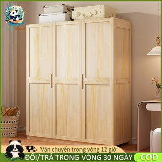 【Bảo hành trọn đời Tủ gỗ, tủ treo quần áo, Tủ Quần Áo Gỗ Lắp Ghép Tủ quần áo lớn đa năng có thanh treo đồ