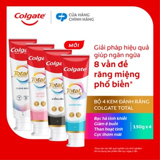 [Gil Lê x Colgate] Bộ 4 Kem đánh răng Colgate Total sạch sâu bảo vệ, ngăn ngừa 8 vấn đề răng miệng 150g/ tuýp
