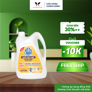 Nước Rửa Chén EZ Clean can 4kg làm sạch nhanh dầu mỡ, không phẩm màu độc hại, gốc thực vật dịu nhẹ, bổ sung vitamin E