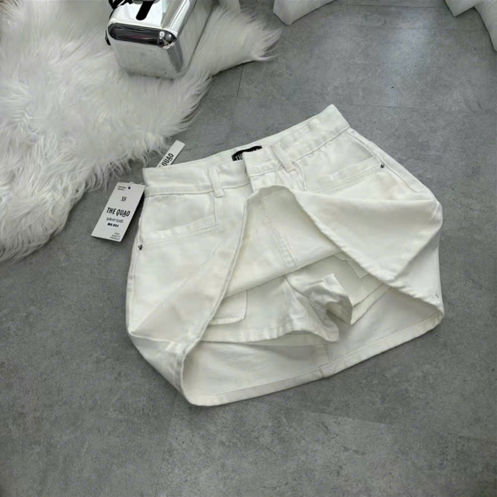 Chân Váy Jean Nữ Dáng Ngắn Chữ A Cạp Cao Thiết Kế Viền Túi Kiểu 4 Màu Tôn Dáng Dễ Phối Đồ | BigBuy360 - bigbuy360.vn