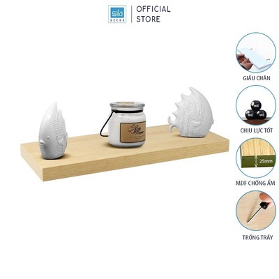 Kệ Gỗ Treo Tường Chống Ẩm Dày 25mm Màu Oak Sồi 719 SIB Decor, Đa Dạng Kích Thước
