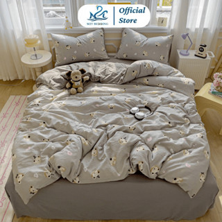 Bộ vỏ chăn ga gối Luna M2T Bedding gồm ga giường - 2 vỏ gối và vỏ chăn có khóa kéo