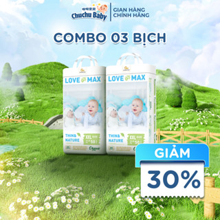   3 BỊCH  Tã Bỉm Dán Quần LOVE MAX – Mềm Mại Siêu Thấm Hút An Toàn – Đủ Size 