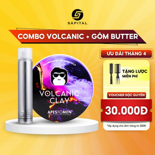 Sáp vuốt tóc Volcanic Clay và Gôm Bạc 320ml - Sáp vuốt tóc Giữ nếp 12 tiếng tem chính hãng tem SMS