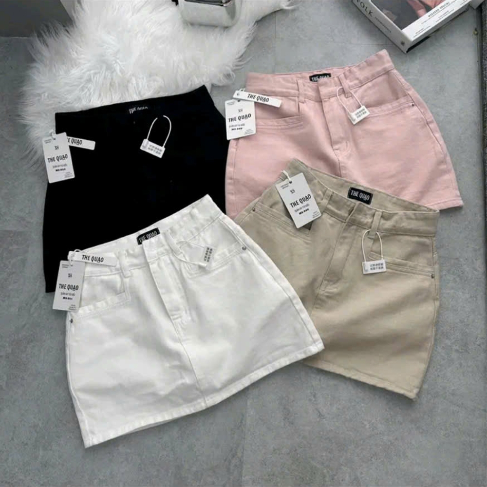 Chân Váy Jean Nữ Dáng Ngắn Chữ A Cạp Cao Thiết Kế Viền Túi Kiểu 4 Màu Tôn Dáng Dễ Phối Đồ | BigBuy360 - bigbuy360.vn