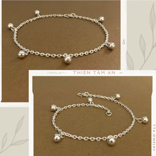 Lắc chân bạc ta dây xích vuông charm 6 chuông - Quà tặng sinh nhật dành cho bạn gái - TTA.LC011