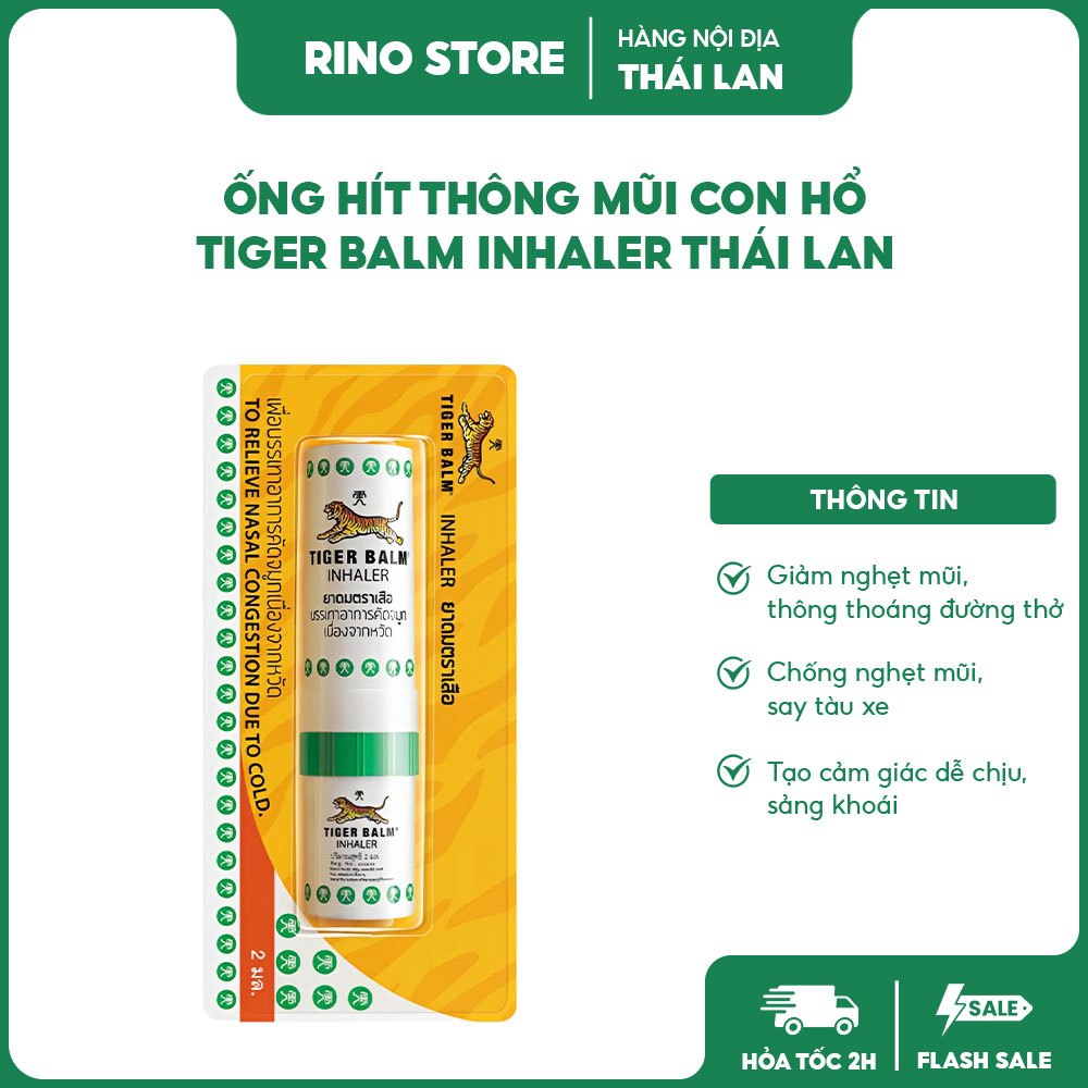 Ống hít thông mũi con hổ Tiger Balm Inhaler Thái Lan - RINO STORE