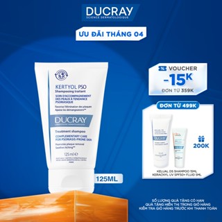 Dầu gội chuyên biệt cho vảy nến Ducray Kertyol PSO treatment shampoo 125ml giúp loại bỏ mảng gàu khô, dịu cảm giác ngứa