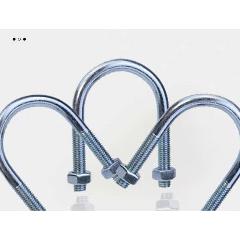 10 cái Cùm u bolt thép mạ ren m6, m8 các loại phi 21 đến phi 110