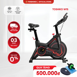 Xe đạp tập thể dục tại nhà Toshiko W15, khung xe thép chống rỉ, phanh từ êm ái không gây ồn