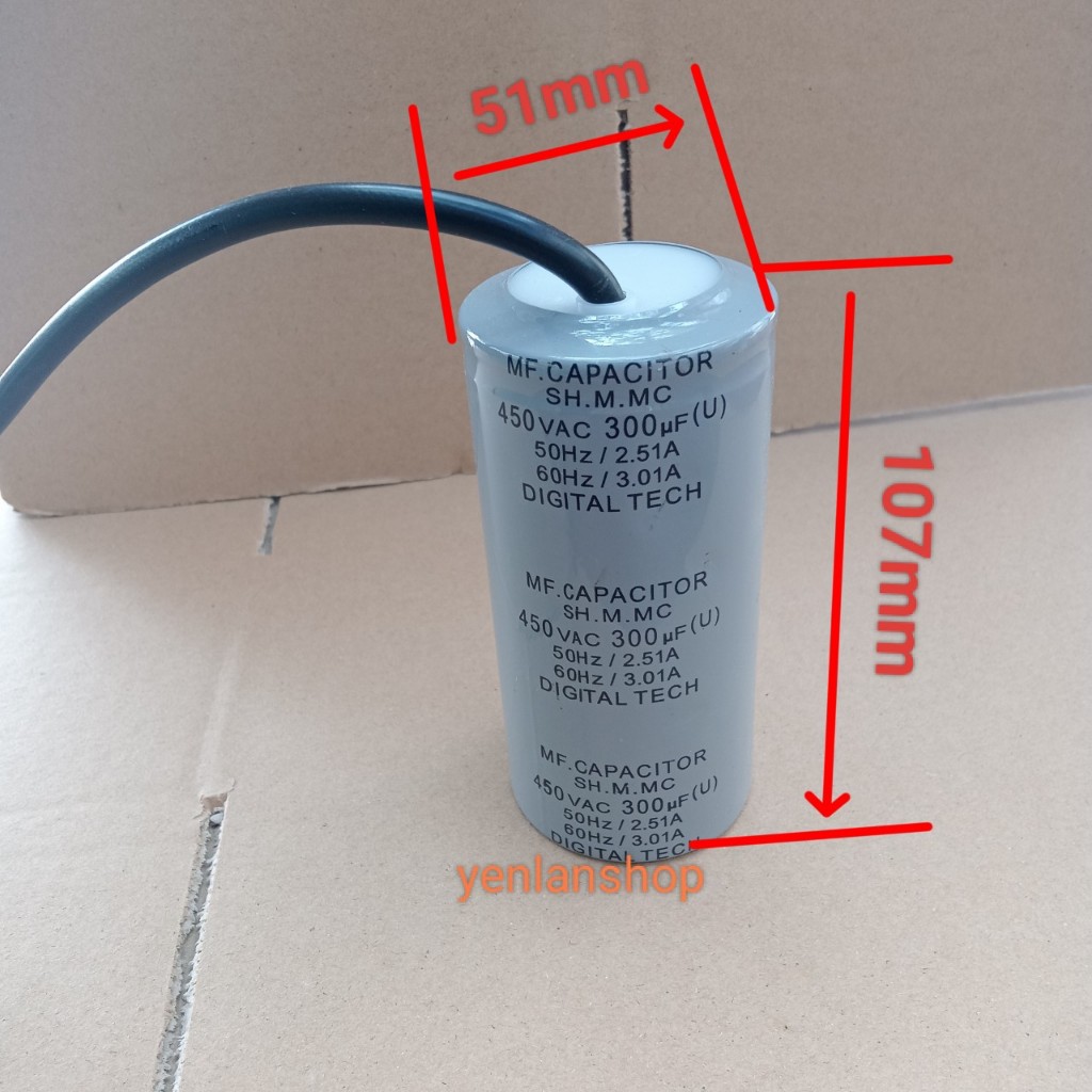Tụ điện động cơ xoay chiều 200uF, 300uF( tụ ngậm)