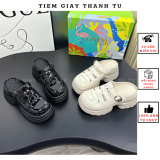 (1211) Dép sục đế bánh mì 8p da bóng mềm khoá cài fullbox hàng QCCC