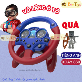 Vô lăng đồ chơi cho bé gắn xe ô tô LOẠI TO, đồ chơi ô tô cho bé trai bé gái xoay 360 độ phát nhạc đèn còi hú Bee Toys