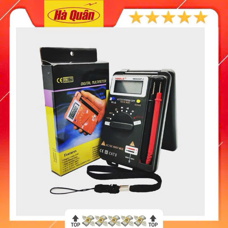 Đồng hồ đo vạn năng Noble NB 4000P-2, tự động chuyển thang đo, bỏ túi tiện dụng, điện trở, điện áp, dòng AC, DC, Tụ điện