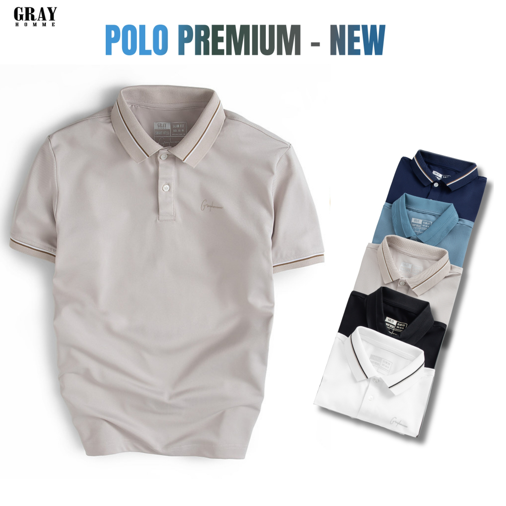 Áo Polo Nam Trơn Có Cổ Ngắn Tay (9 màu) GRAYHOMME Basic Vải thoáng mát, co giãn, phom ôm