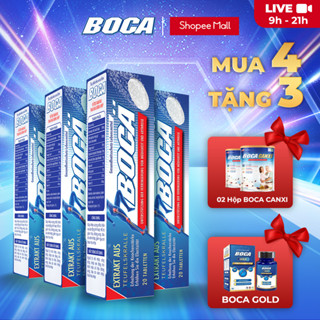 Combo 4 hộp viên sủi BOCA giảm đau xương khớp, kích thích sản sinh Glucosamin 20 viên, tặng 2 hộp BOCACANXI, 1 BOCA GOLD