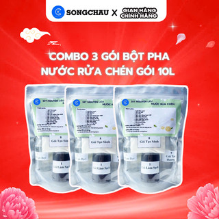  COMBO 3 set Bột pha nước rửa chén SONGCHAU tự pha được 10L 