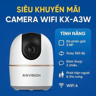   Tặng đế L khi mua cam kèm thẻ nhớ   Camera IP Wifi KBVISION KX-A3W 3MP 2K    KX-A5W 5MP 3K - Xoay 360 Độ - Trong Nhà. 