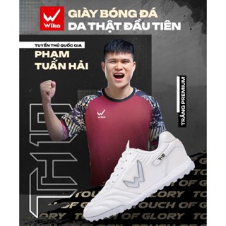 Giày Bóng Đá WIKA TH10 | TRẮNG PREMIUM chính hãng, da thật Nappa đột phá,Lót nhung êm ái