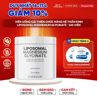 Viên uống hỗ trợ cải thiện chức năng hệ thần kinh Codeage Liposomal Magnesium Glycinate 240 viên