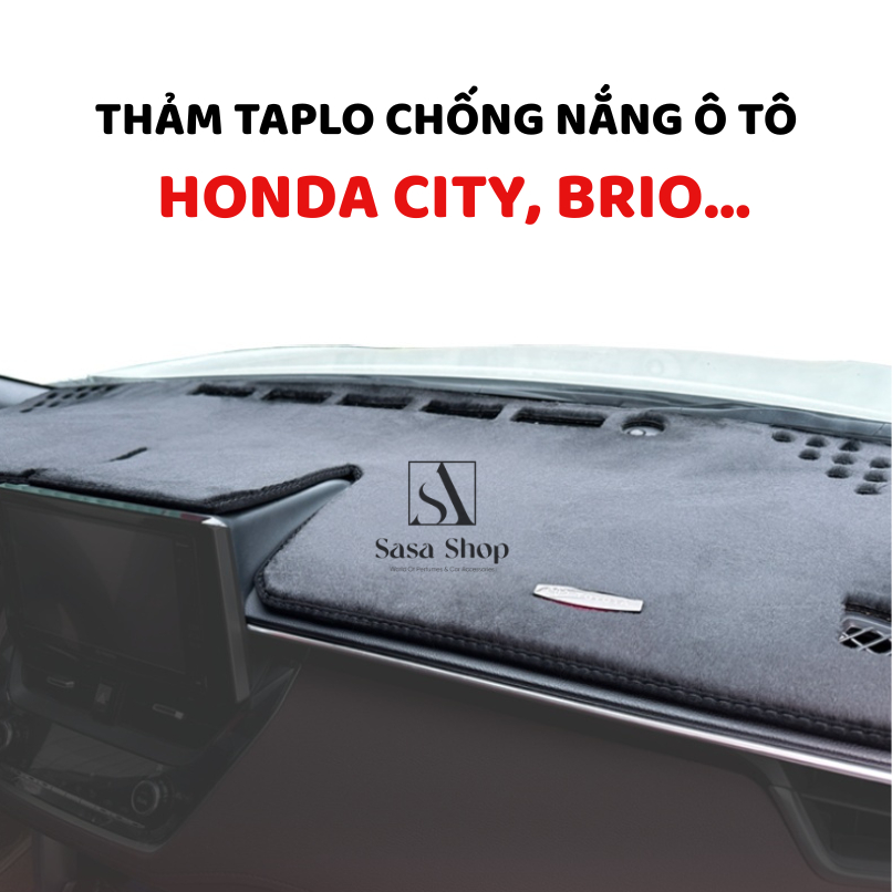 Thảm taplo cho xe HONDA CITY, Brio, Civic, CRV,Jazz, Accord, BRV nhung lông Cừu và Da Vân Cacbon
