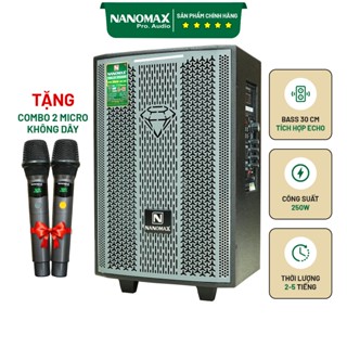 Loa Kéo Karaoke Mini Nanomax A-12 Bass 30cm Công Suất 250W Có Đọc USB Thẻ Nhớ