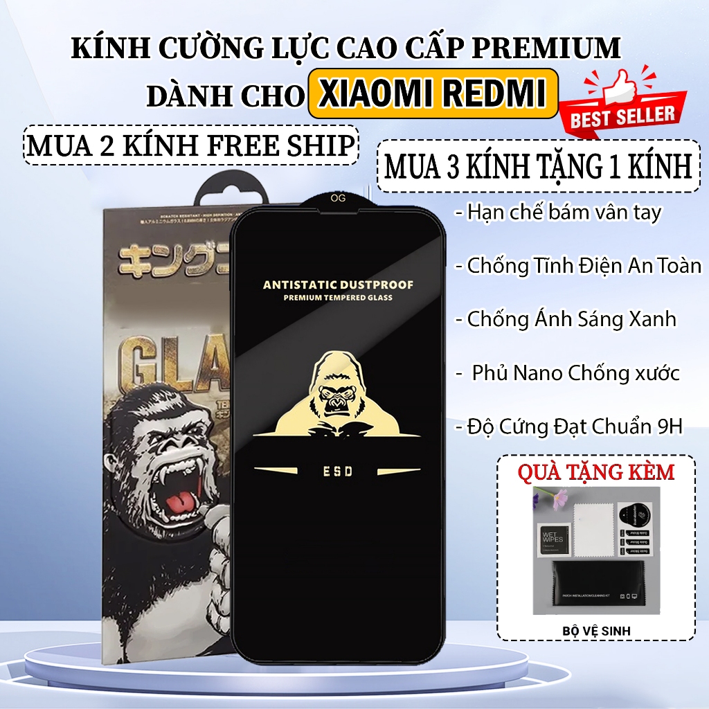 Kính cường lực Xiaomi Redmi A3 / A3X full màn, bảo vệ màn hình - CLOVER CASE