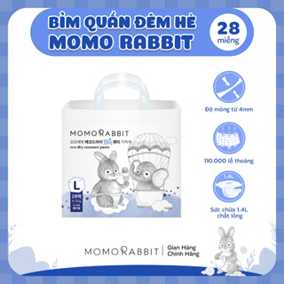 Bỉm quần đêm hè Momo Rabbit - size L - 28 pcs - 9-14kg
