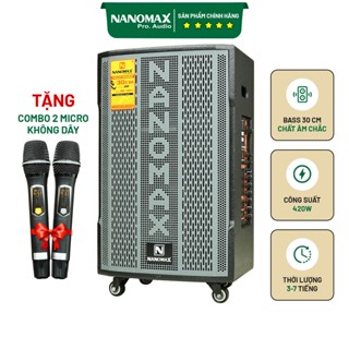 Loa Kéo 3 Tấc Có Reverb Nanomax NK-12H3 Karaoke Bluetooth 400w Tặng 2 Micro UHF Bản Nâng Cấp Mới