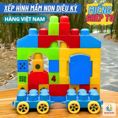 Đồ Chơi Xếp Hình Cho Bé 33 Chi Tiết Khối Nhựa Lớn ABS An Toàn, Ghép Hình Phát Triển Tư Duy Trẻ Em