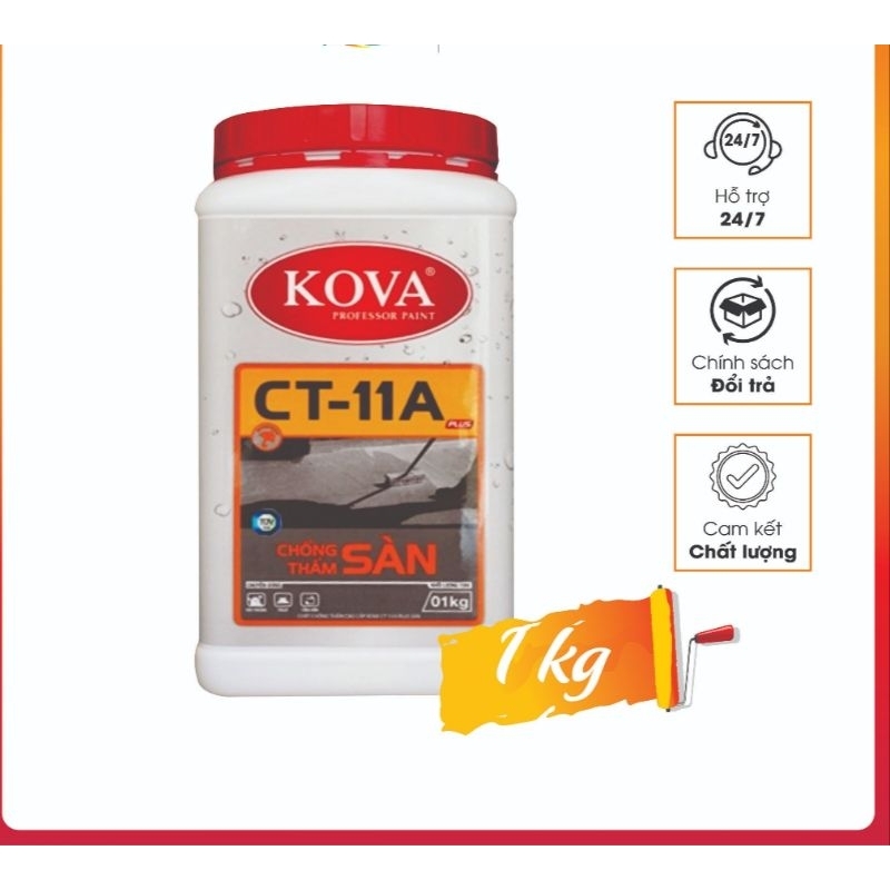 Chống Thấm Sàn KOVA 1kg - Chống Thấm Pha Xi Măng
