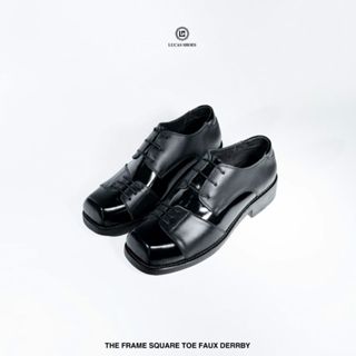 Giày Tây Nam Square Faux Derby Lucas Shoes , Mũi Vuông Da Bóng, Đế Khâu McKay Cao Cấp, BH 1 Năm.