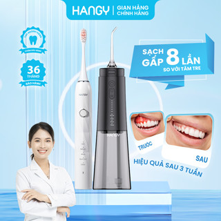 Combo Máy tăm nước HANGY HG23 phiên bản 2024 và Bàn chải điện làm trắng răng HY23 Pro nâng cấp