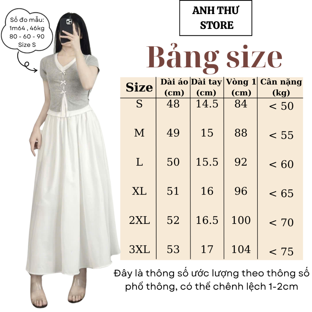 Áo Thun Nữ Cotton Cộc Tay Cổ Tim Đính Nơ 2 Lớp Phối Màu Điệu Đà Form Ôm BigSize MiSoul, Áo Cộc Tay Cổ Tim Đính Nơ 376 | BigBuy360 - bigbuy360.vn