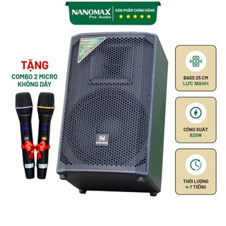 Loa Kéo Công Suất Lớn Nanomax S-02 Bass 25cm 820w Karaoke Bluetooth