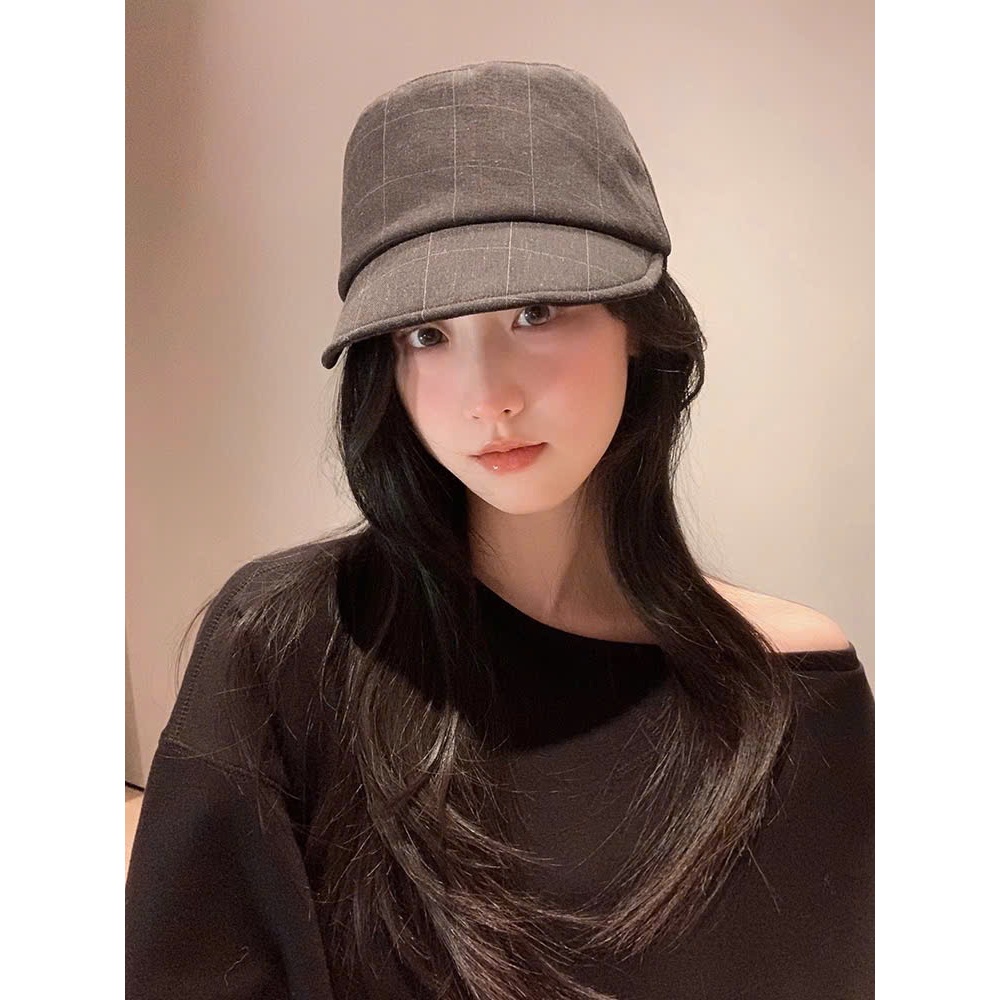 LINHTUXEDO - MŨ NÓN BERET FORM LƯỠI TRAI VẢI ĐŨI CARO KẺ VUÔNG
