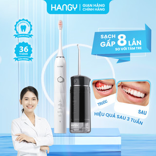 [Combo] Máy tăm nước Siêu Âm nhỏ gọn HM23 và Bàn Chải Điện thông minh HY23 Pro