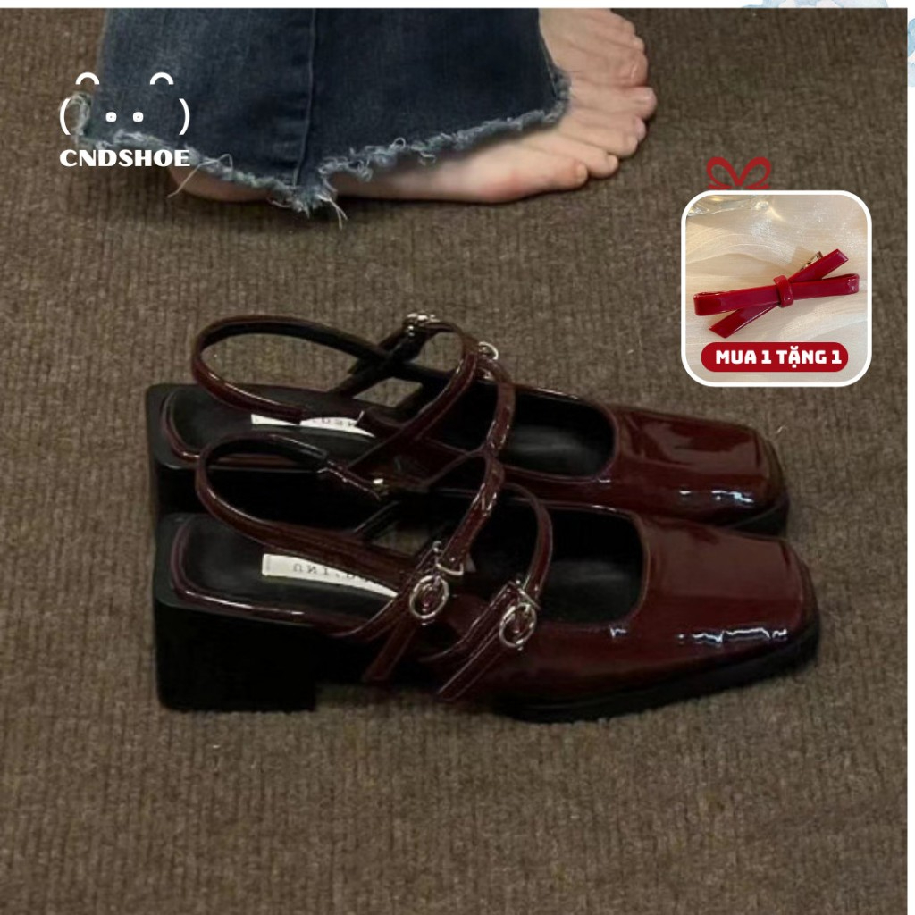 (TĂNG SIZE) Giày Nữ Sandal Slingback Khoét Tim Mũi Nhọn Thời Trang Sang Trọng Thanh Lịch Đế 3cm