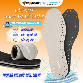 [TOROPOW] Lót Giày Da Bò Thật 100% MINSU M4028 Nam Nữ Thoáng Khí, Khử Mùi, Êm Ái
