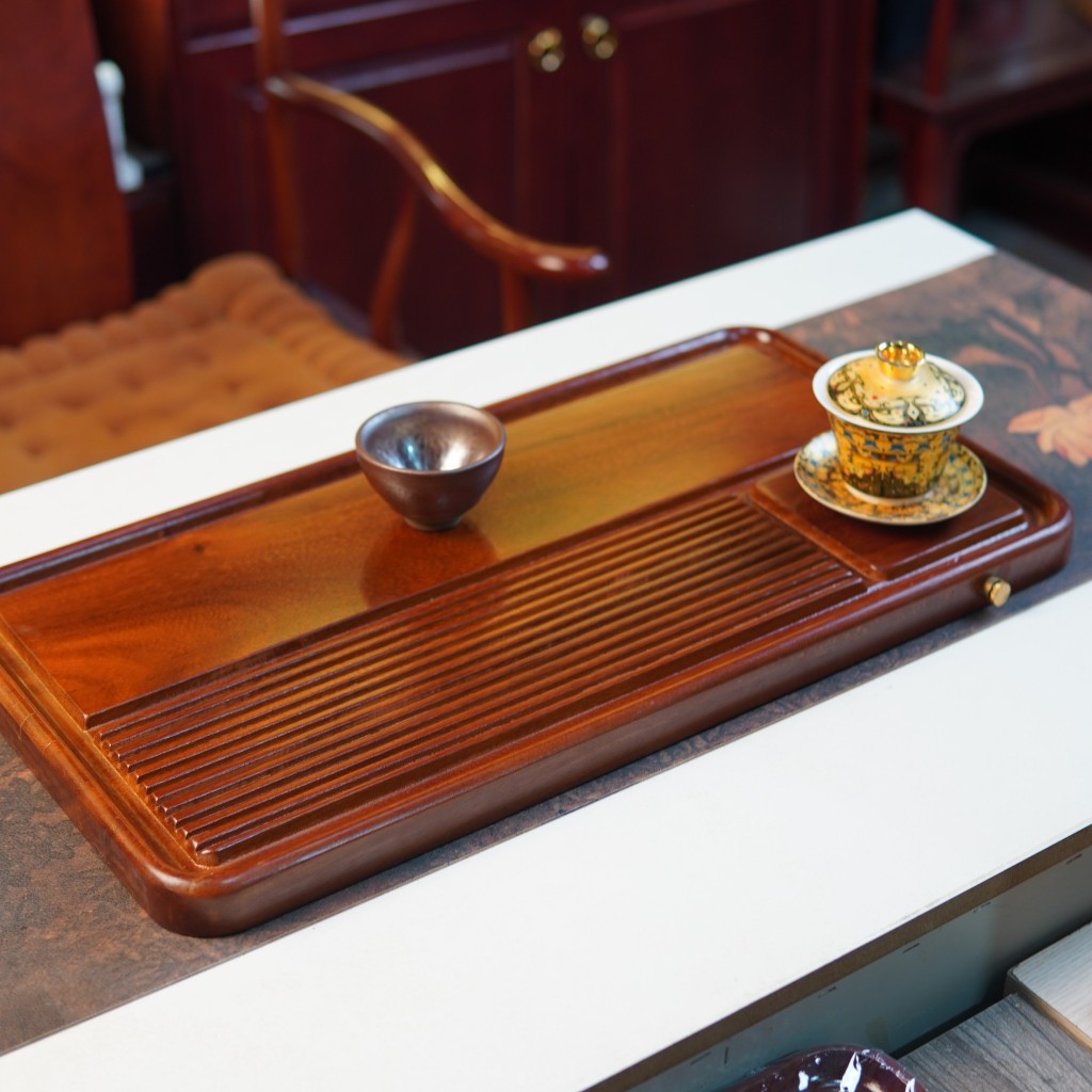 Khay trà gỗ LIM cao cấp dùng trong gia đình,khay đựng ấm chén phụ kiện bàn trà , thoát nước đơn giản