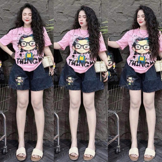 Bộ cô gái mới phối quần bò JEAn bigsize 55-120kg