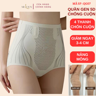  Quần Nịt Bụng Nữ Melody QG07 tạo dáng thon gọn gen bụng cạp cao 5D Nâng Mông Chống Cuộn 4 Thanh Hỗ Trợ Giảm Eo 