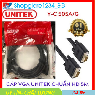 Cáp vga 5m unitek yc505 chính hãng, cáp kết nối màn hình với máy tính- chính hãng 100%- bảo hành 18 tháng- 1 đổi 1
