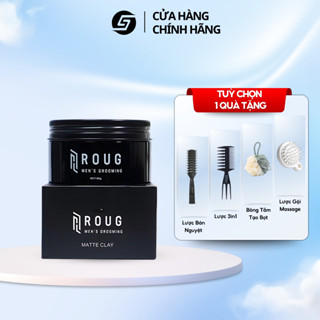 Sáp vuốt tóc ROUG Matte Clay cho tóc mỏng|Sáp Roug đen Singapore giữ nếp 12h, kiểm soát dầu thừ